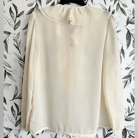 Hooper Associates vintage blouse ruffle design button down size 18 - Picture 3 of 4